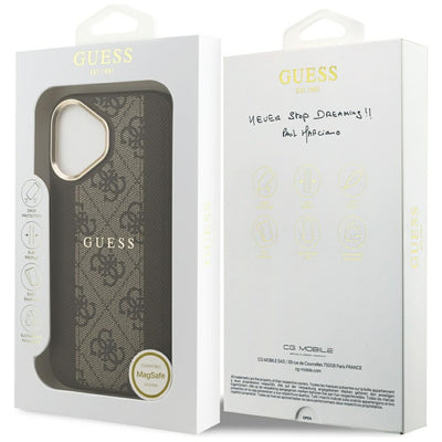 Guess 4G Stripe MagSafe case for iPhone 17 - brown