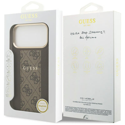 Guess 4G Stripe MagSafe case for iPhone 17 Pro Max - brown