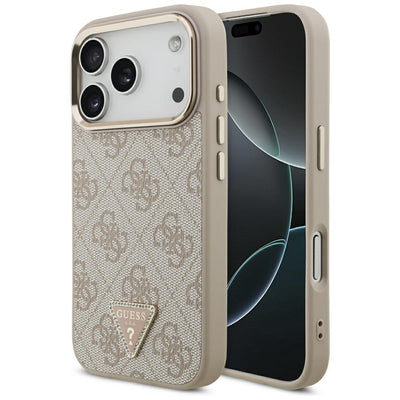 Guess 4G Triangle Logo MagSafe Case for iPhone 17 Pro - Rose Gold
