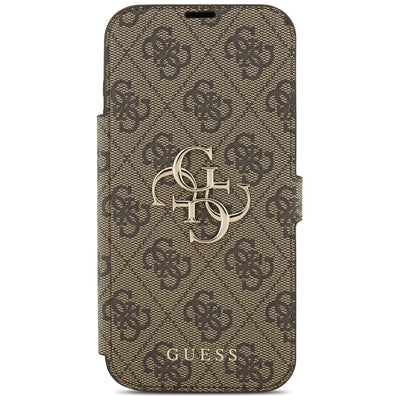 Guess Book 4G Metal Logo Case for iPhone 17 Pro Max - Brown