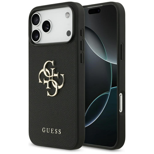 Guess Grained Big 4G &amp; Classic Logo case for iPhone 17 Pro Max - black