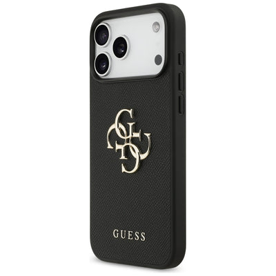 Guess Grained Big 4G &amp; Classic Logo case for iPhone 17 Pro Max - black