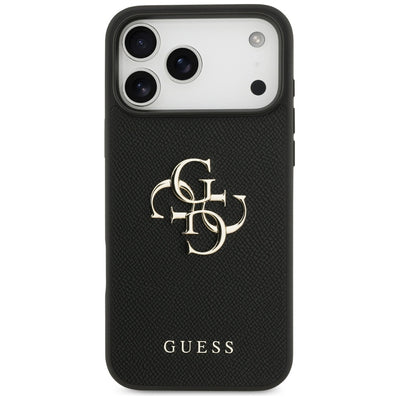 Guess Grained Big 4G &amp; Classic Logo case for iPhone 17 Pro Max - black