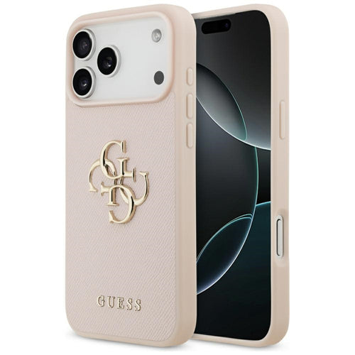 Guess Grained Big 4G &amp; Classic Logo Case for iPhone 17 Pro Max - Pink