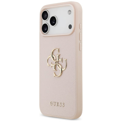 Guess Grained Big 4G &amp; Classic Logo Case for iPhone 17 Pro Max - Pink
