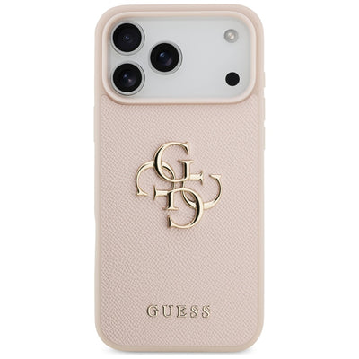 Guess Grained Big 4G &amp; Classic Logo Case for iPhone 17 Pro Max - Pink