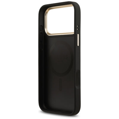 Guess Grained Strass Logo MagSafe case for iPhone 17 Pro Max - black