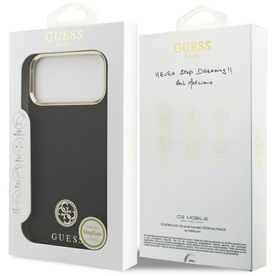Guess Grained Strass Logo MagSafe case for iPhone 17 Pro Max - black