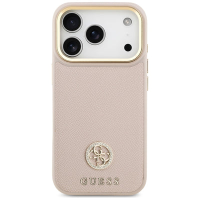 Guess Grained Strass Logo MagSafe case for iPhone 17 Pro - pink