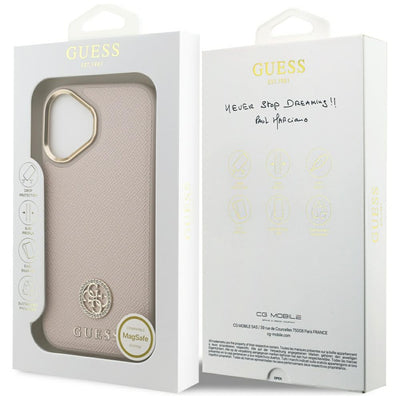 Guess Grained Strass Logo MagSafe case for iPhone 17 - pink