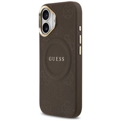 Guess Peony Hot Stamp MagSafe Case for iPhone 17 - Brown