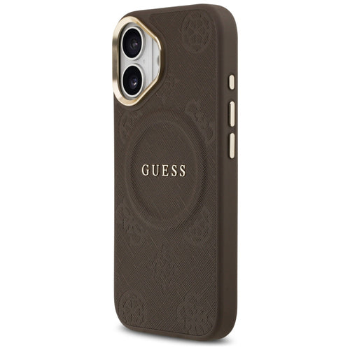 Guess Peony Hot Stamp MagSafe Case for iPhone 17 - Brown