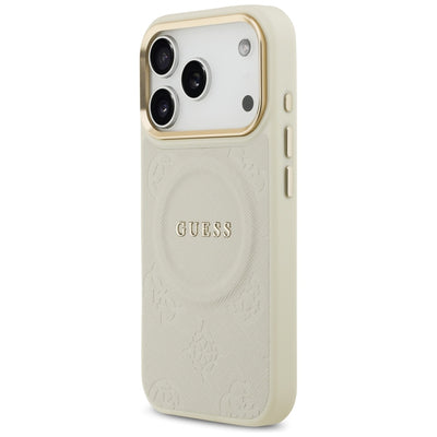 Guess Peony Hot Stamp MagSafe Case for iPhone 17 Pro - Beige