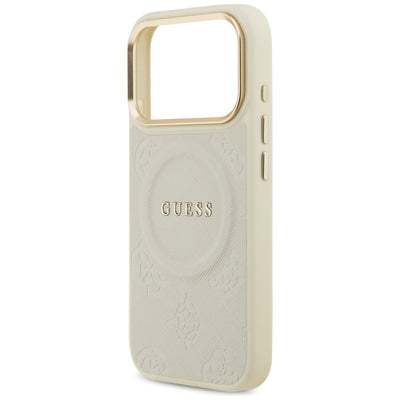 Guess Peony Hot Stamp MagSafe Case for iPhone 17 Pro - Beige