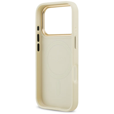 Guess Peony Hot Stamp MagSafe Case for iPhone 17 Pro - Beige