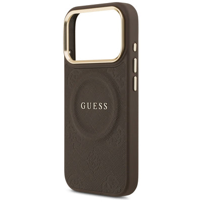 Guess Peony Hot Stamp MagSafe Case for iPhone 17 Pro - Brown