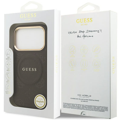 Guess Peony Hot Stamp MagSafe Case for iPhone 17 Pro - Brown