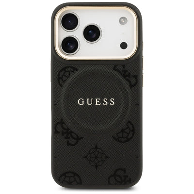 Guess Peony Hot Stamp MagSafe Case for iPhone 17 Pro - Black