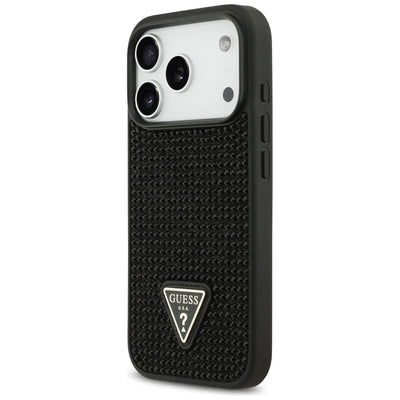 Guess Rhinestone Triangle Logo Case for iPhone 17 Pro - Black