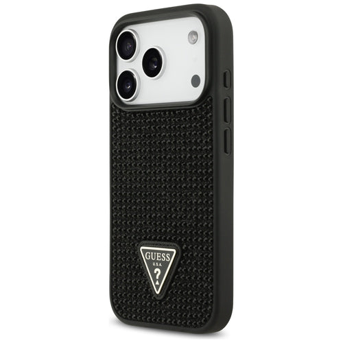 Guess Rhinestone Triangle Logo Case for iPhone 17 Pro - Black