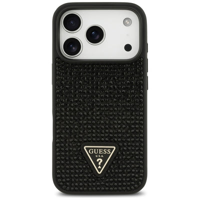 Guess Rhinestone Triangle Logo Case for iPhone 17 Pro - Black