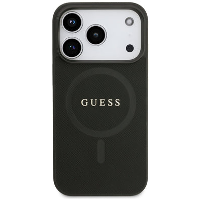 Guess Saffiano Classic Logo MagSafe Case for iPhone 17 Pro - Black