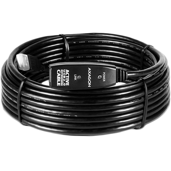 Active extension USB 2.0 A-M> A-F cable, 10 m long — AXAGON