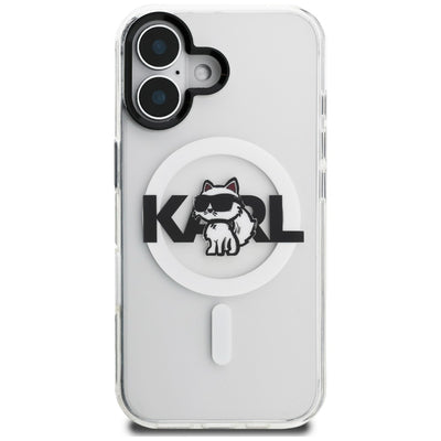 Karl Lagerfeld IML Choupette Sketch Logo MagSafe iPhone 17 Case - Clear