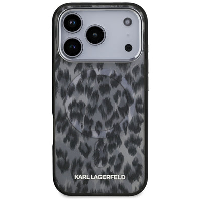 Karl Lagerfeld IML Leopard Pattern MagSafe Case for iPhone 17 Pro - Black
