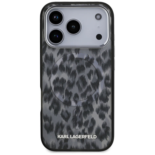 Karl Lagerfeld IML Leopard Pattern MagSafe Case for iPhone 17 Pro - Black