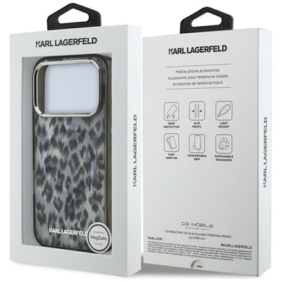 Karl Lagerfeld IML Leopard Pattern MagSafe Case for iPhone 17 Pro - Black