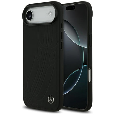 Mercedes Leather Large Laurel Leave MagSafe case for iPhone Air - black