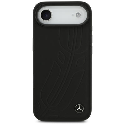 Mercedes Leather Large Laurel Leave MagSafe case for iPhone Air - black
