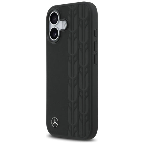 Mercedes Leather Laurel Leaves MagSafe Case for iPhone 17 - Black