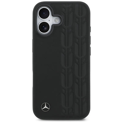 Mercedes Leather Laurel Leaves MagSafe Case for iPhone 17 - Black