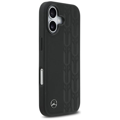 Mercedes Leather Laurel Leaves MagSafe Case for iPhone 17 - Black