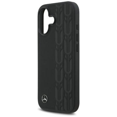 Mercedes Leather Laurel Leaves MagSafe Case for iPhone 17 - Black