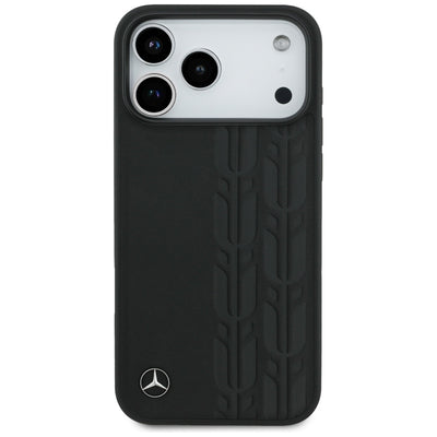 Mercedes Leather Laurel Leaves MagSafe Case for iPhone 17 Pro Max - Black