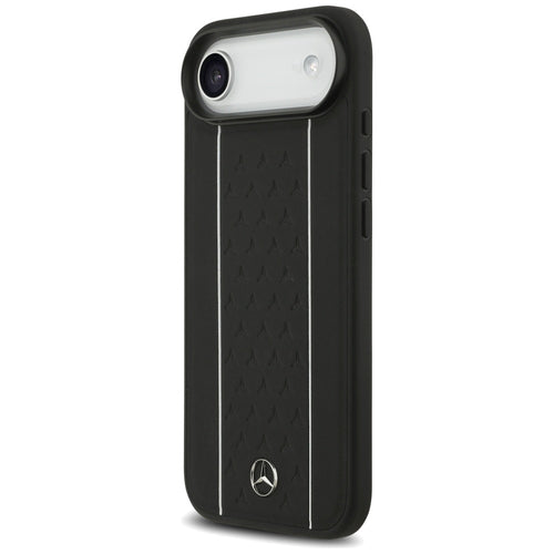 Mercedes Leather Star Pattern Stripes MagSafe case for iPhone Air - black