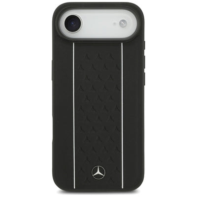 Mercedes Leather Star Pattern Stripes MagSafe case for iPhone Air - black