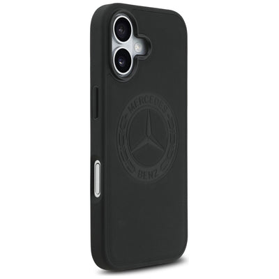 Mercedes Leather Vintage Logo MagSafe Case for iPhone 17 - Black
