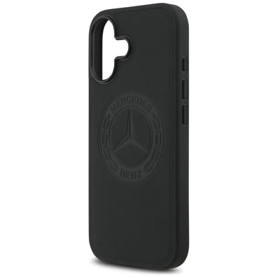 Mercedes Leather Vintage Logo MagSafe Case for iPhone 17 - Black