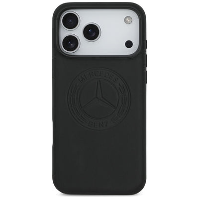 Mercedes Leather Vintage Logo MagSafe Case for iPhone 17 Pro Max - Black