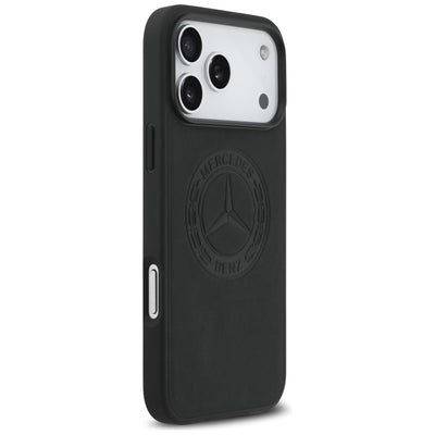 Mercedes Leather Vintage Logo MagSafe Case for iPhone 17 Pro Max - Black