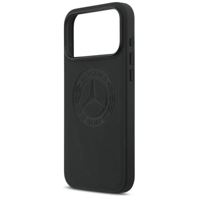Mercedes Leather Vintage Logo MagSafe Case for iPhone 17 Pro Max - Black