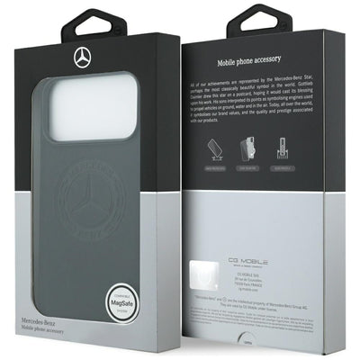 Mercedes Leather Vintage Logo MagSafe Case for iPhone 17 Pro Max - Black