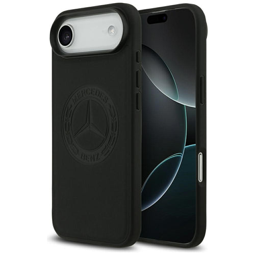 Mercedes Leather Vintage Logo MagSafe Case for iPhone Air - Black