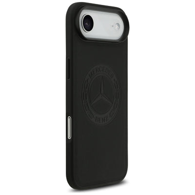 Mercedes Leather Vintage Logo MagSafe Case for iPhone Air - Black