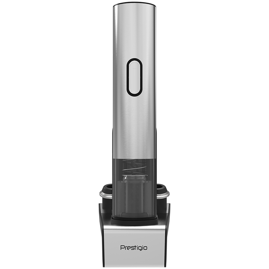 Prestigio Garda, smart wine opener, simple operation with 2 buttons, aerator, vacuum stopper preserver, foil cutter, opens up