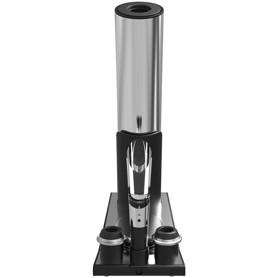 Prestigio Garda, smart wine opener, simple operation with 2 buttons, aerator, vacuum stopper preserver, foil cutter, opens up